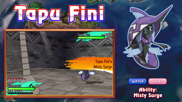 Tapu Fini Alolan Exeggutor neck off-screen Misty Surge Pokémon Sun Moon