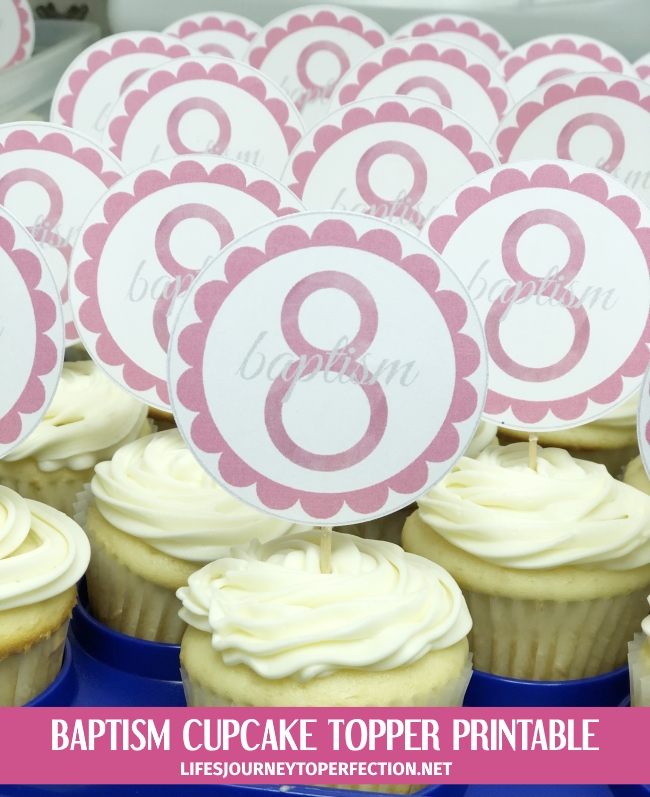 Life's Journey To Perfection Eight Year Old Baptism Cupcake Toppers and Cards
