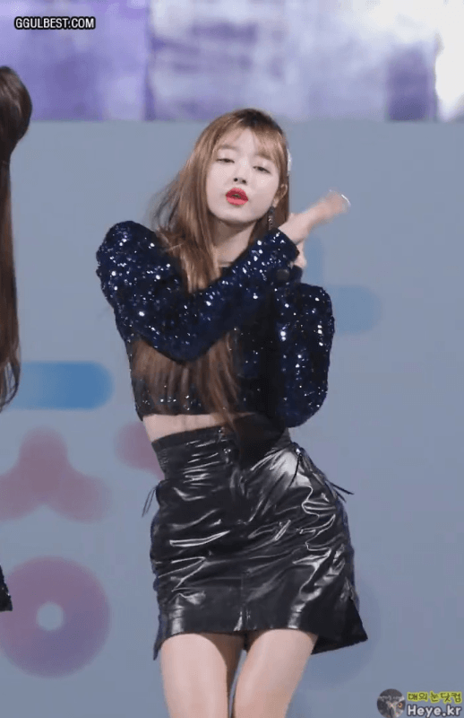 JJTV.KR MP4 FACTORY Oh My Girl YooA Leather Skirt .gif