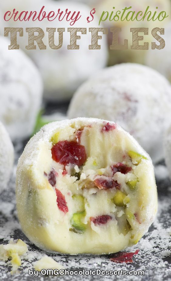 These Cranberry Pistachio White Chocolate Truffles are super cute and festive no-bake dessert!