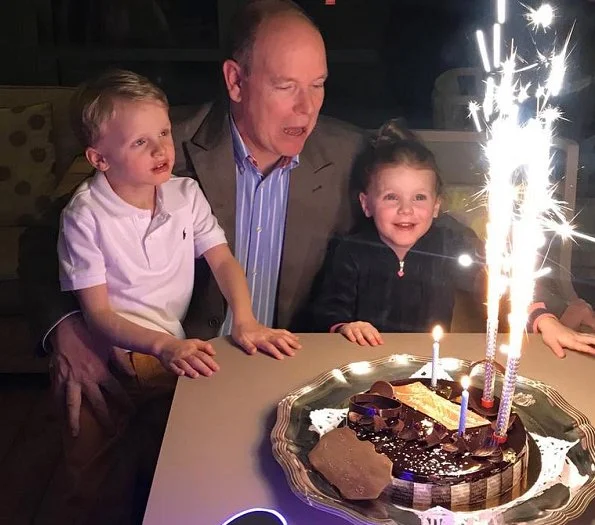 Princess Charlene shared photos showing her twins Prince Jacques and Princess Gabriella in front of birthday cake