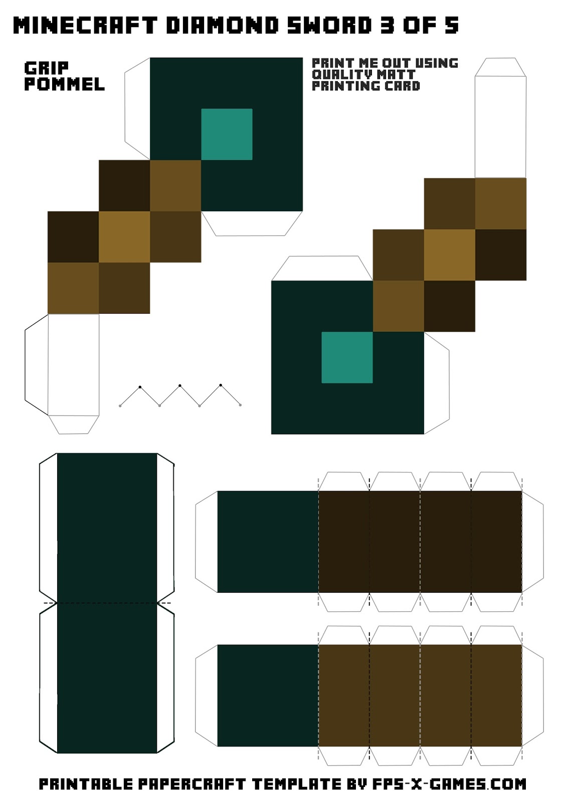 Minecraft diamond sword template 3 of 5