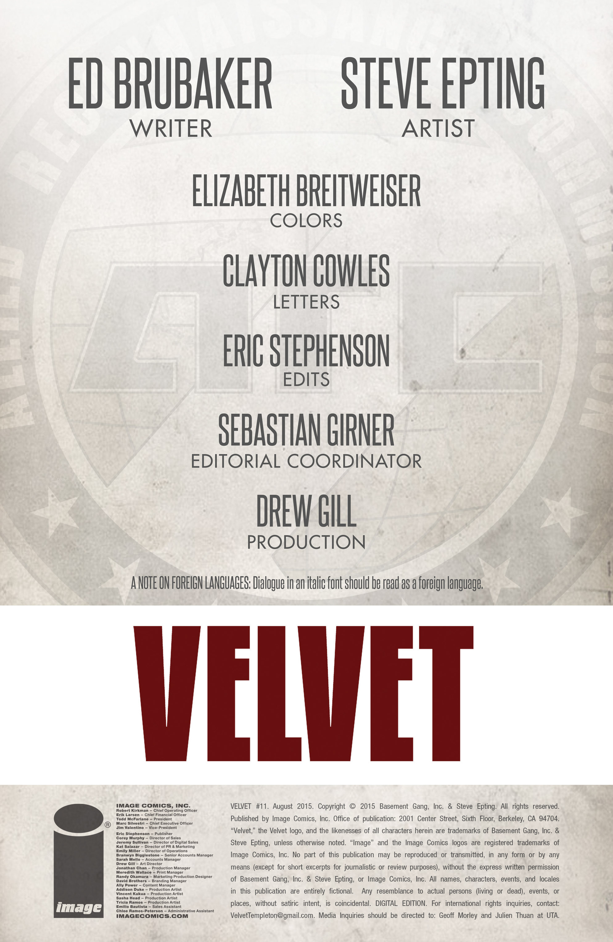 Read online Velvet comic -  Issue #11 - 2