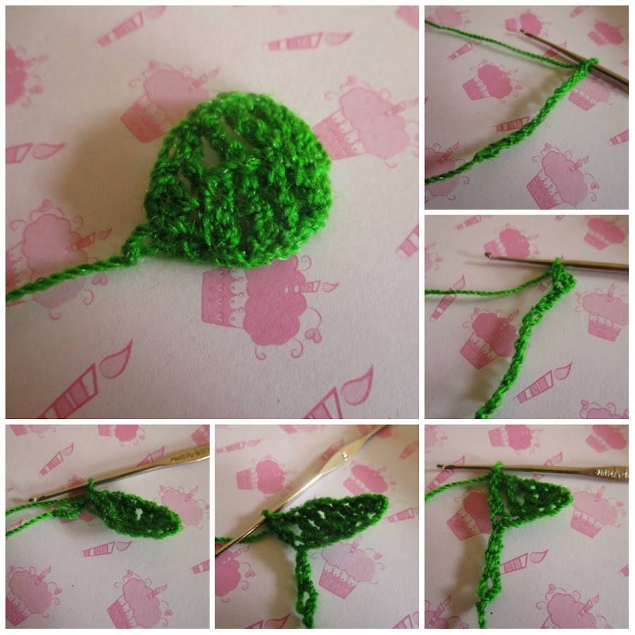 Rosa tejida con ganchillo