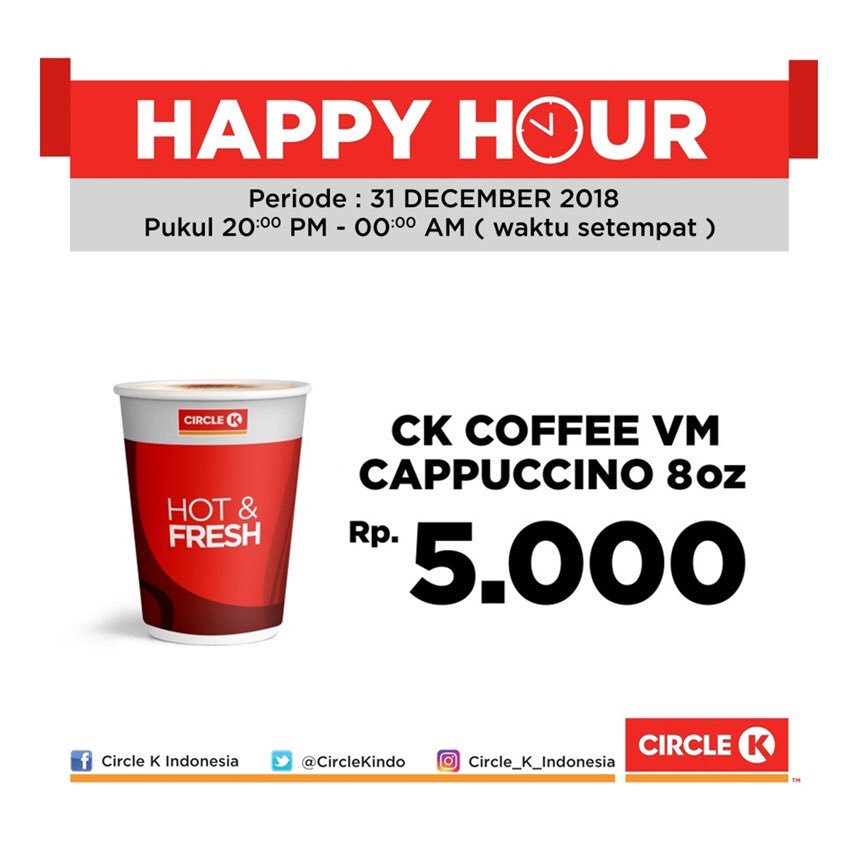 #CircleK - Promo Happy Hour (31 Des 2018)
