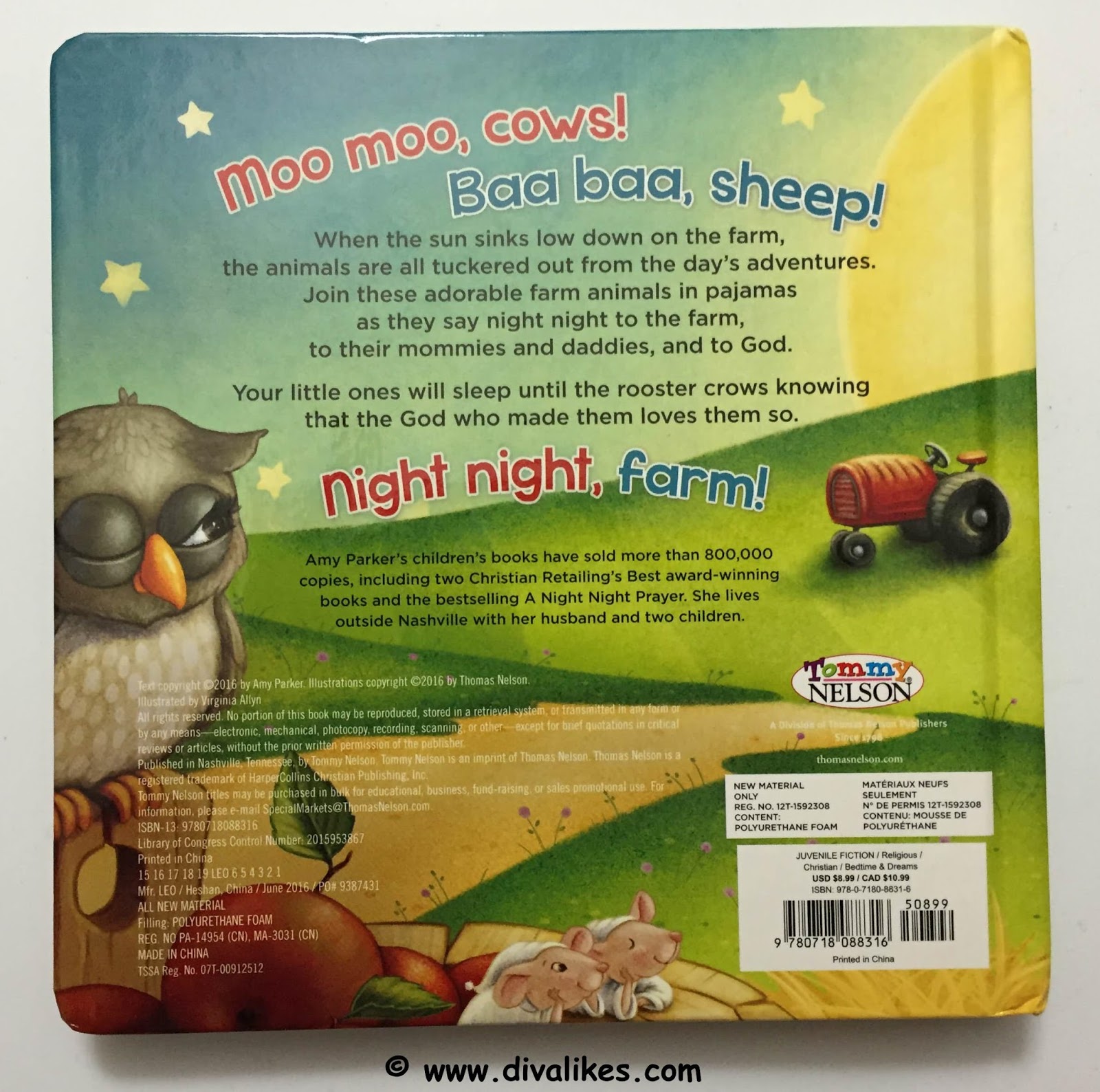 Children's Book Review Night Night Farm Diva Likes