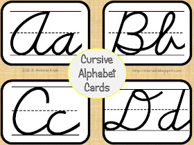 forkin4th: Quick Freebie Friday - Cursive Alphabet Cards