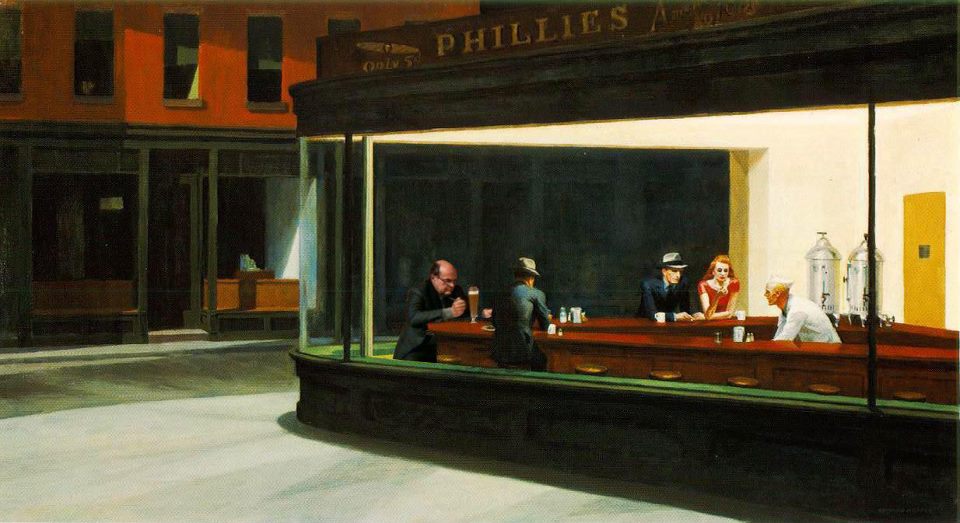 Edward Hopper. PD Nighthawks