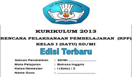 RPP Bahasa Inggris Kurikulum 2013 Kelas 1 SD/MI Semester 2
