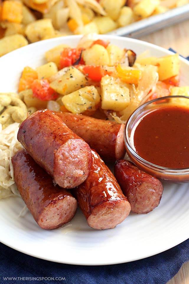 Smoked Sausage, Potatoes & Veggies Sheet Pan Dinner The Rising Spoon