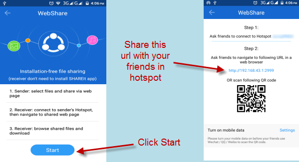 How to send files using WebShare? Send files using WebShare in Shareit