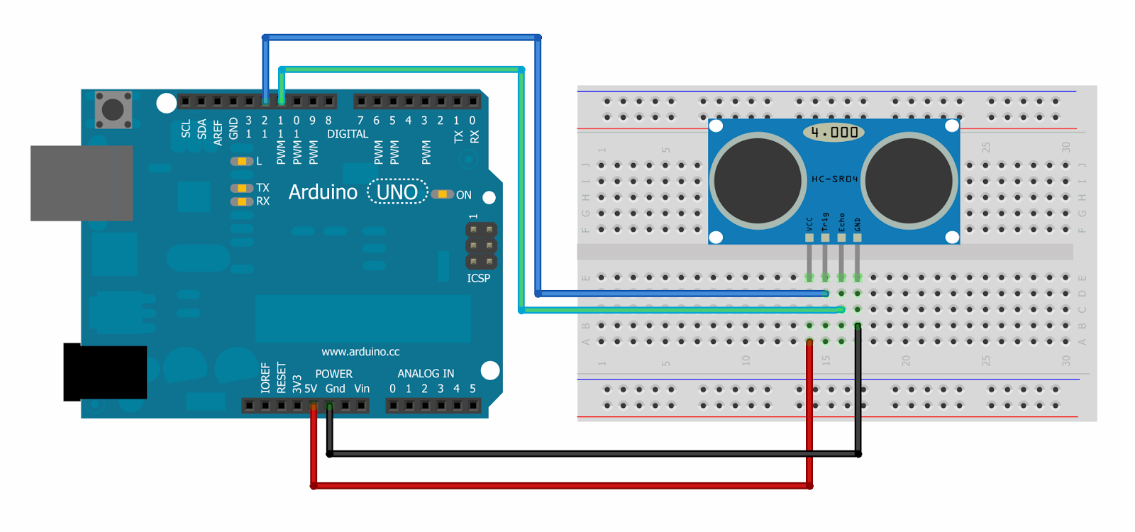 Nevit's blog: Arduino HC-SR04 Ultrasonic Sensor ile Mesafe Ölçümü