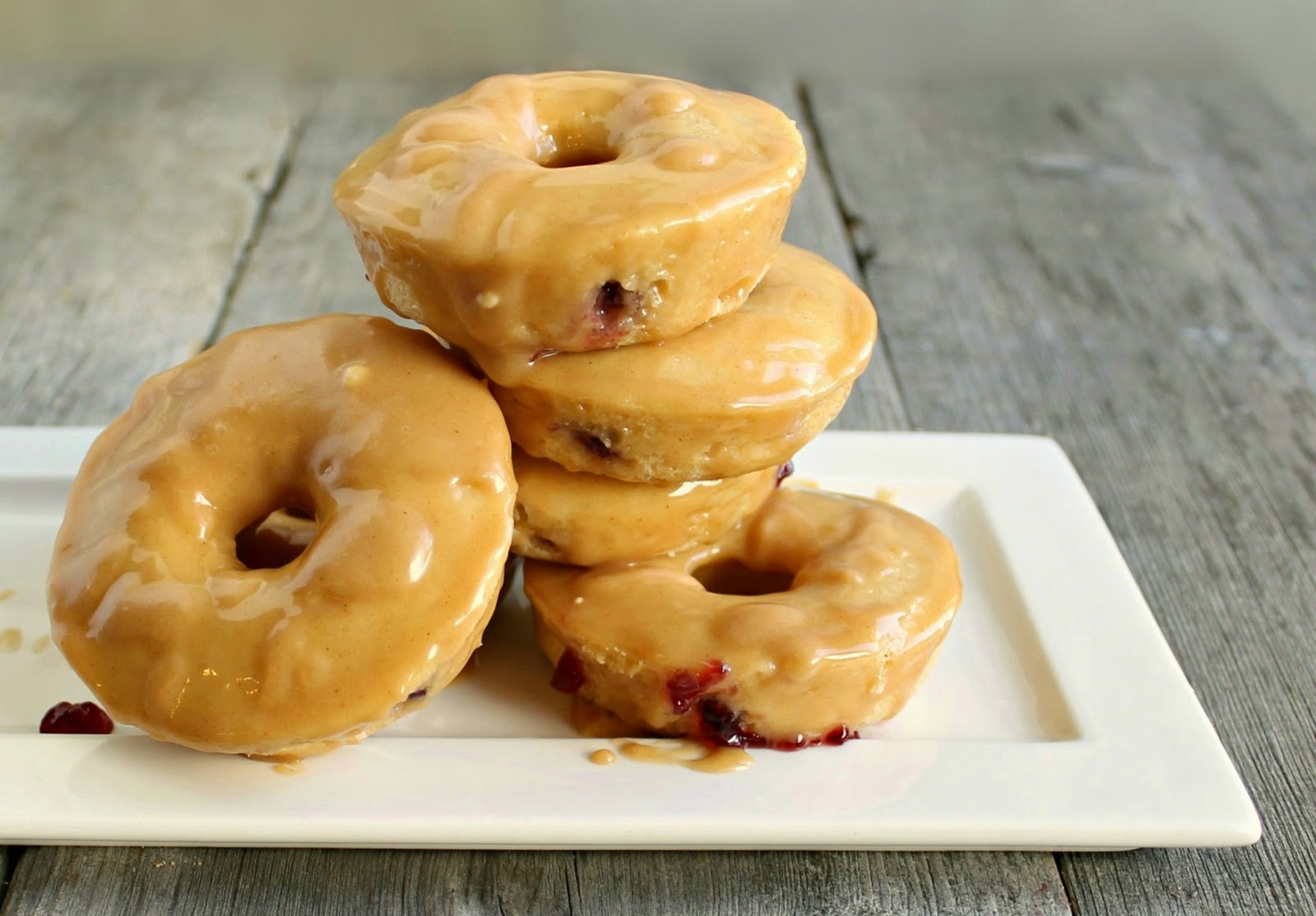 Baked Peanut Butter and Jelly Doughnuts