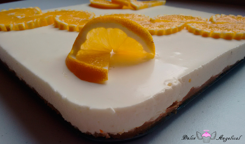 Delicioso cheesecake de naranja
