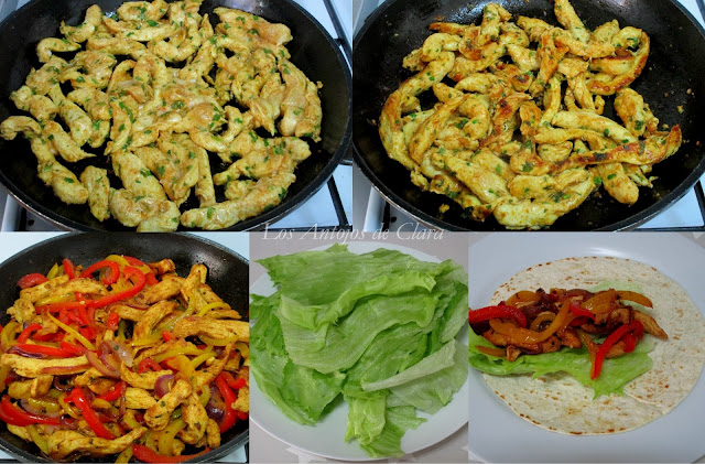 Cómo hacer fajitas de pollo