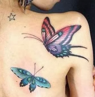 Tattoo de borboleta feminina no ombro