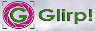 En un recuadro de enfoque se ve un diafragma de color magena yu dentro de el la letra G en verde. Al lado la palabra GLIRP