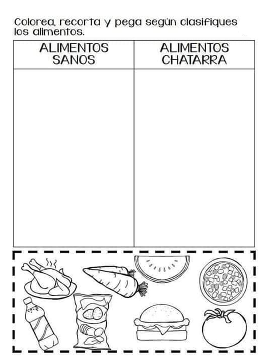 Actividades Escolares Actividades Sobre La Alimentación