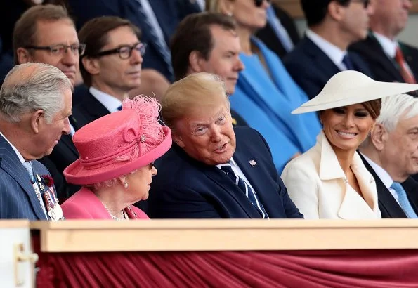 President Donald Trump and First Lady Melania Trump, Theresa May, Justin Trudeau, Xavier Bettel. Meghan Markle