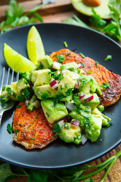 Blackened Salmon with Avocado Salsa