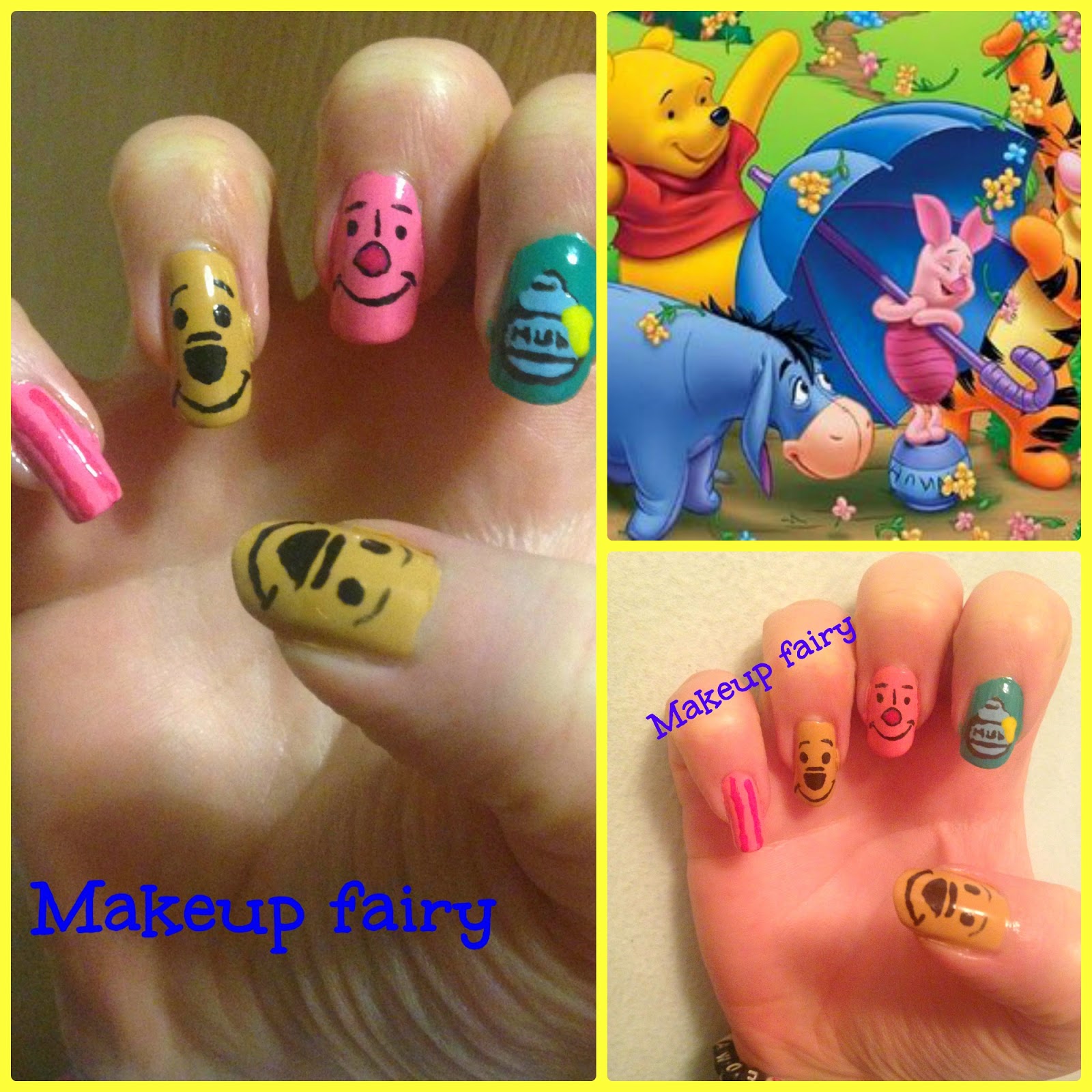 Tinklesmakeup: Winnie the Pooh nail art