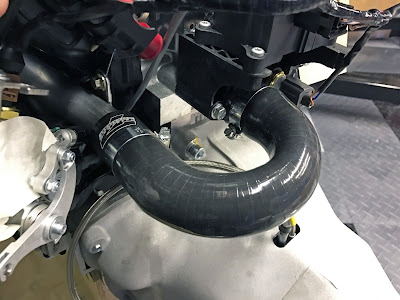 Rear water hose trimmed to size and fitted