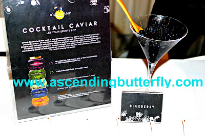 Holland Kamp's Cocktail Caviar on display at Getting Gorgeous 2015 New York City, blueberry flavor cocktail caviar