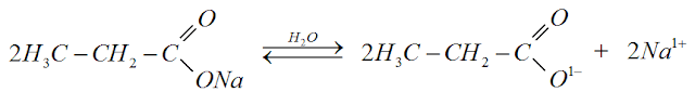 dissociaçao propanoato sodio