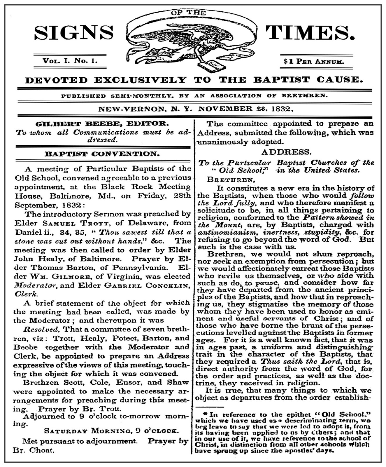 Welsh Tract Publications THE BLACK ROCK ADDRESS OF 1832...