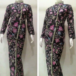 Baju setelan motif batik lengan panjang untuk pramugari Baju setelan motif batik lengan panjang untuk pramugari