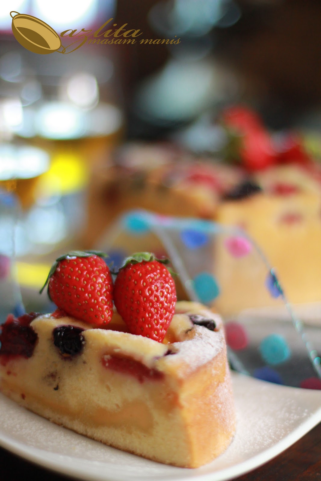 CUSTARD FRUIT PASTRY CAKE masam manis