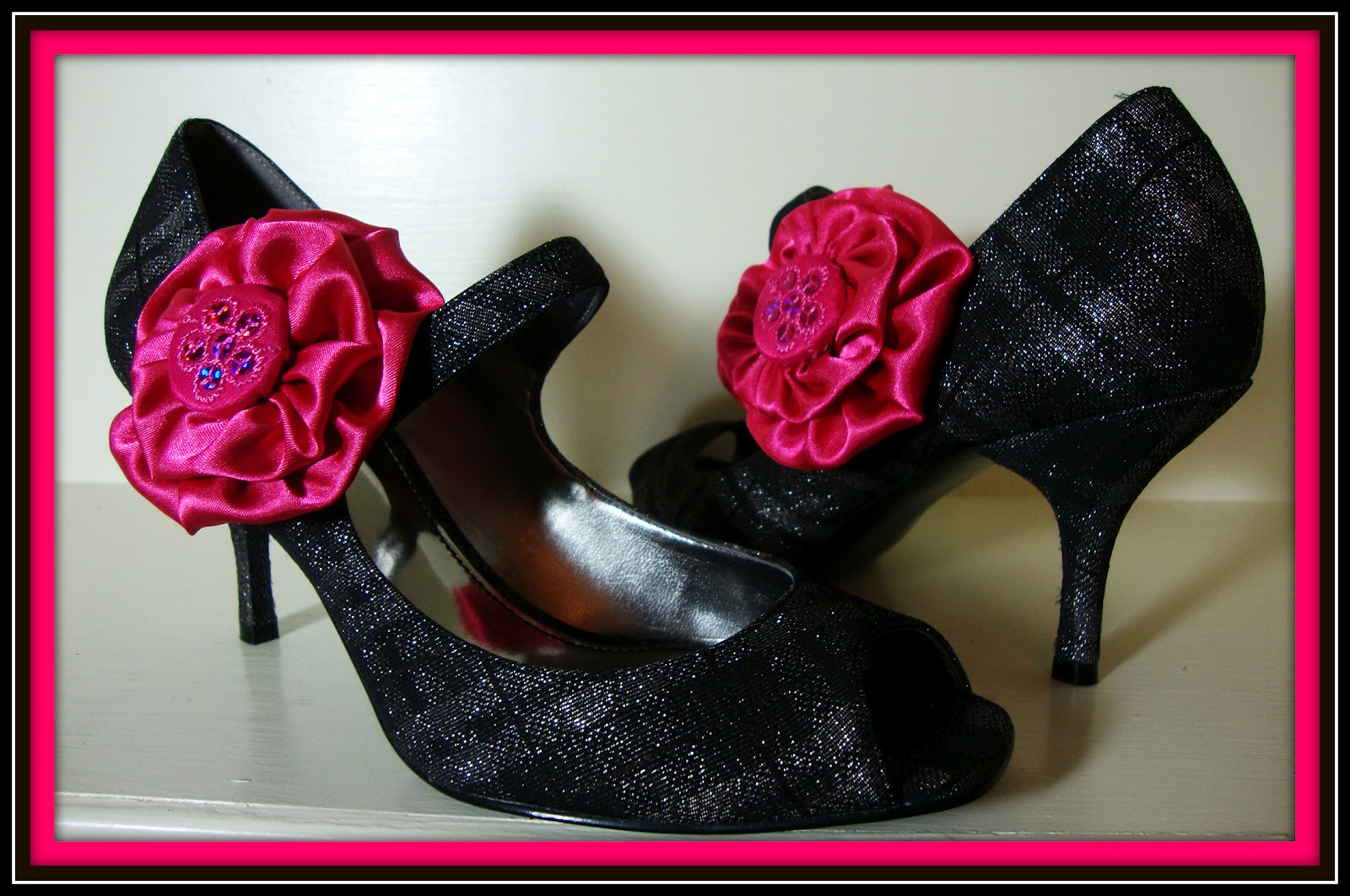 Artsy Flair Pink Satin Shoe Clips