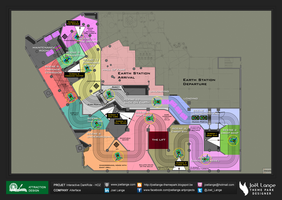 Interactive Dark Ride - Heroes Of Zarapolis - Concept Art & Plans CAD