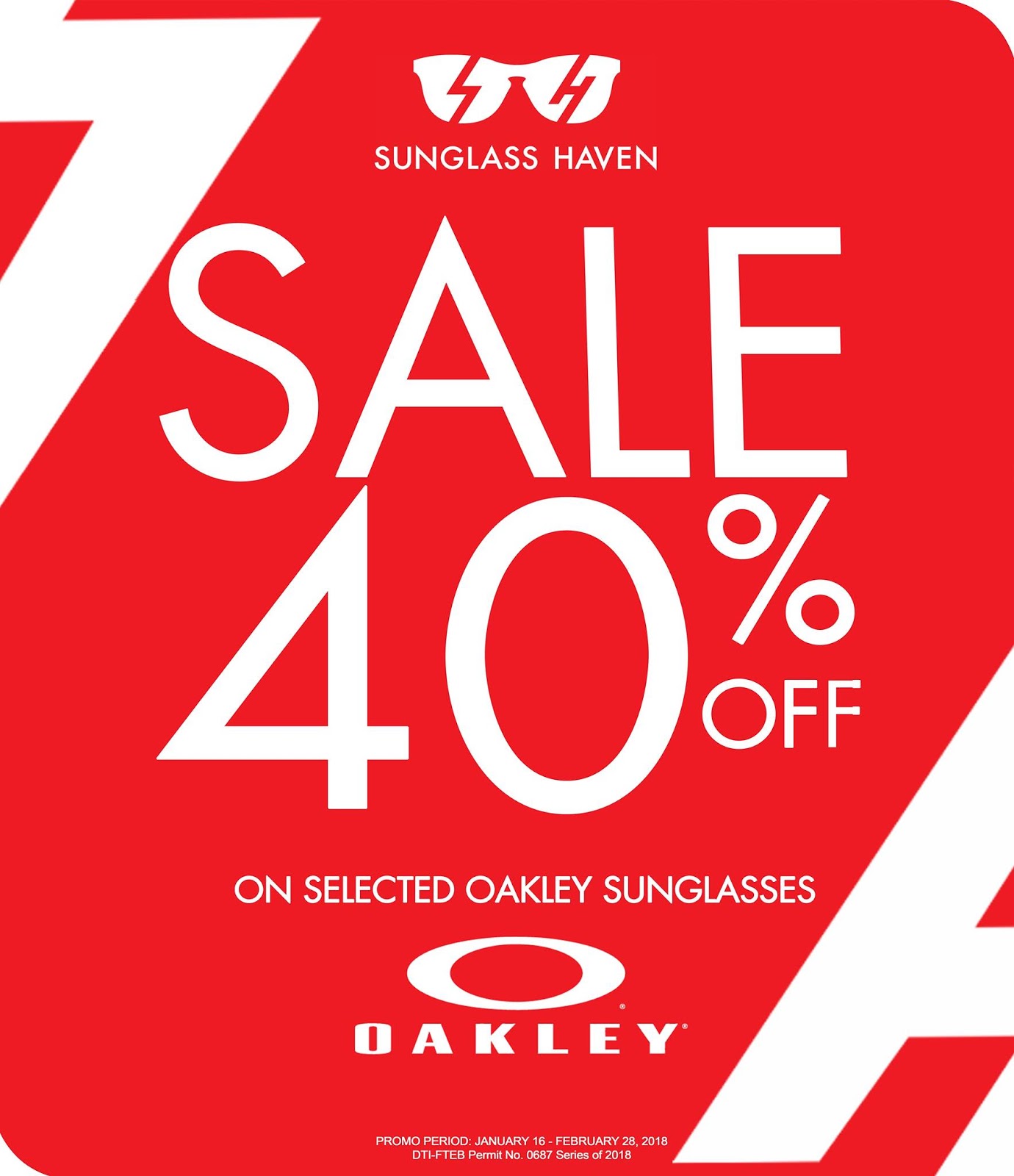 Manila Shopper Oakley SALE at Sunglass Haven Feb 2018