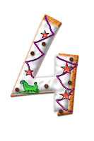 Number four graphic, decorated with icing, stars and a sleigh