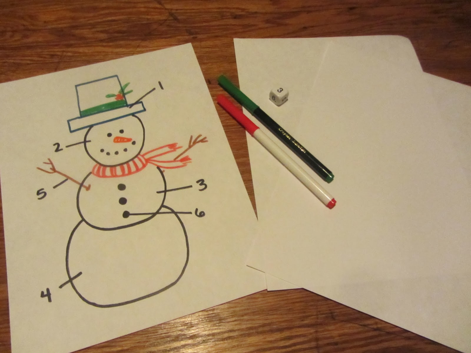 The Unlikely Homeschool Build A Snowman Dice Game