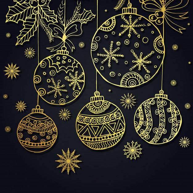 Hand drawn Christmas Background Free Vector