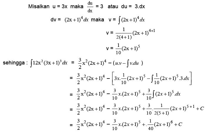 Menghitung Integral Dengan Memakai Rumus Integral Parsial