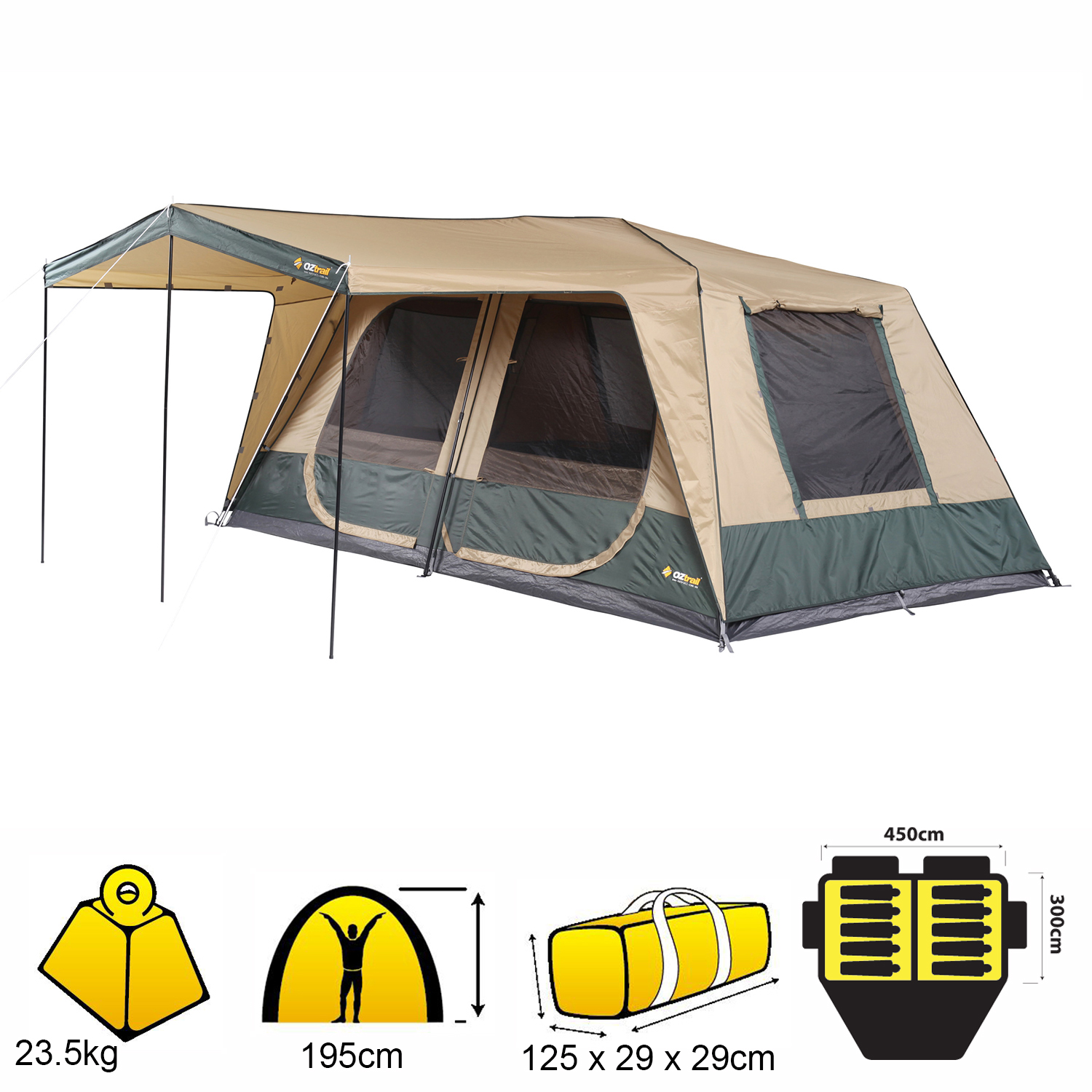 Oztrail 450 Fast Frame Tent Fast Frame Tourer 450 Cabin Tent