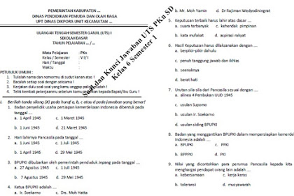 Soal Uts Pkn Kelas 8 Semester 1 Dan Kunci Jawaban Kurikulum 2013