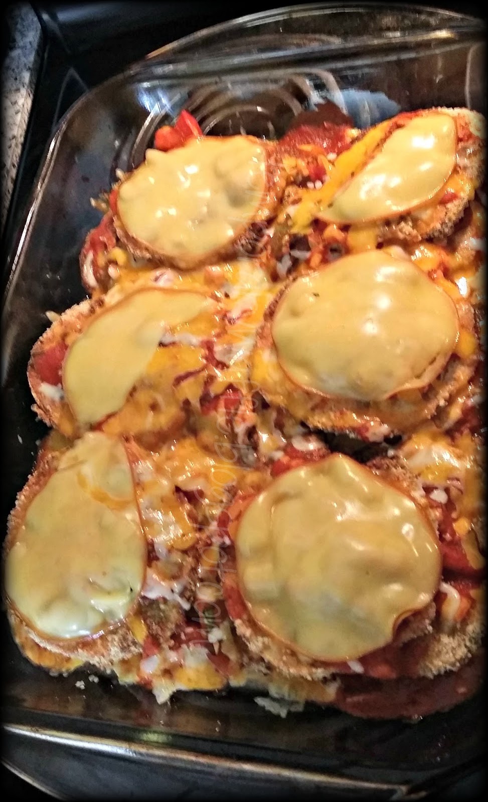 Temporary Waffle Eggplant Parmesan With Smokey Gouda