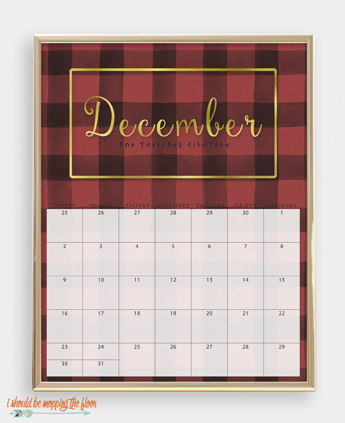 i should be mopping the floor Buffalo Check Calendar
