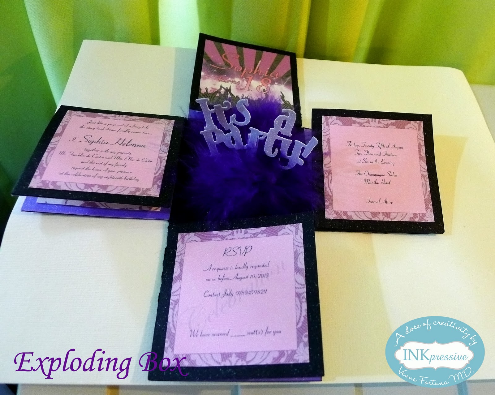 Exploding Box Invitation Template