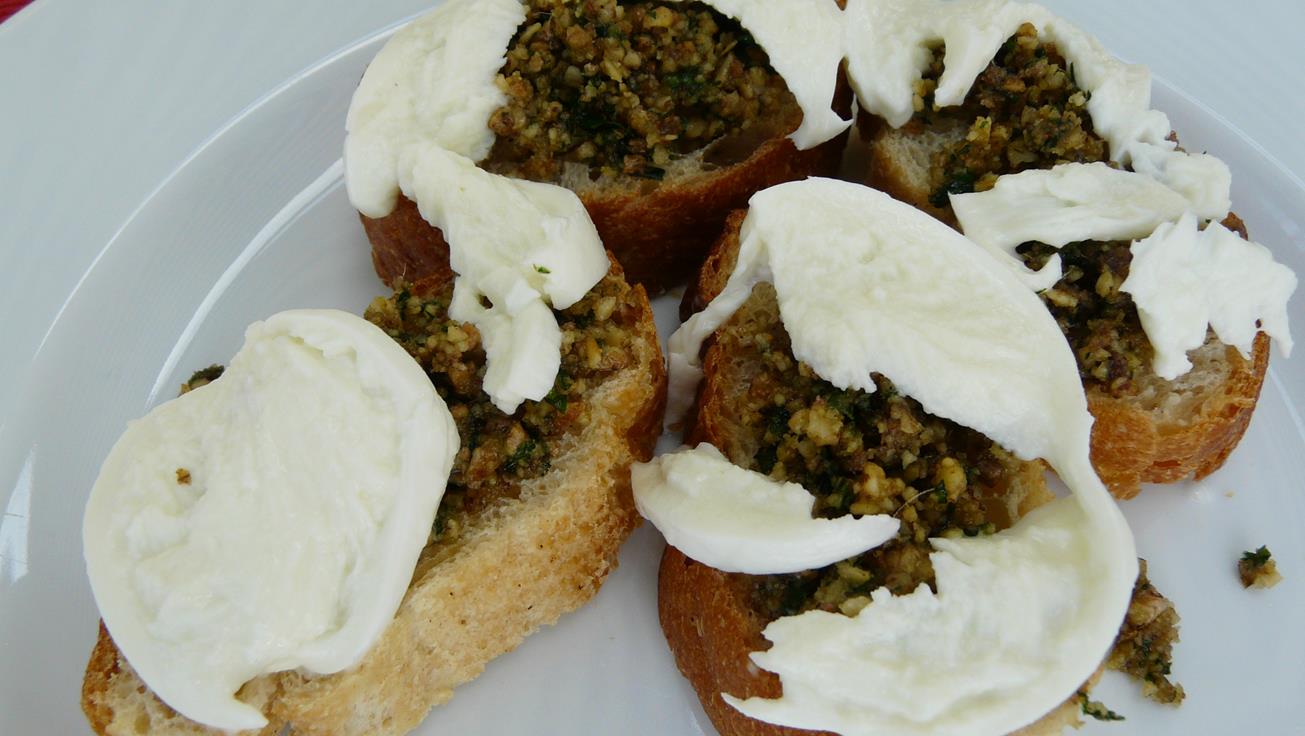 Kulinarische Welten zu Fisch- und Meeresfrucht: Bruscetta mit ...