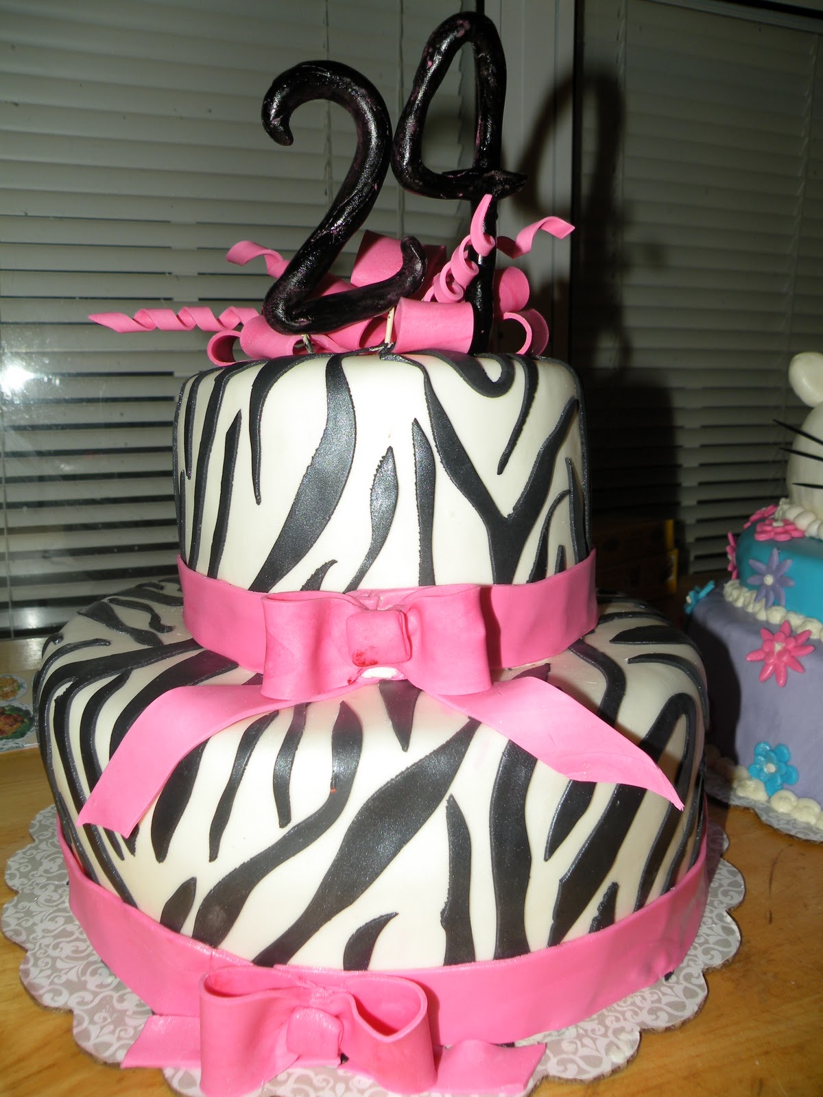 Simply Cakes Pink Tiered Zebra Cake