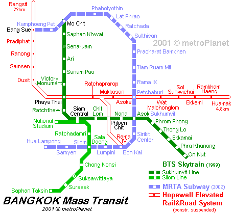 Bangkok Metro (MRT) — Map, Lines, Route, Hours, Tickets