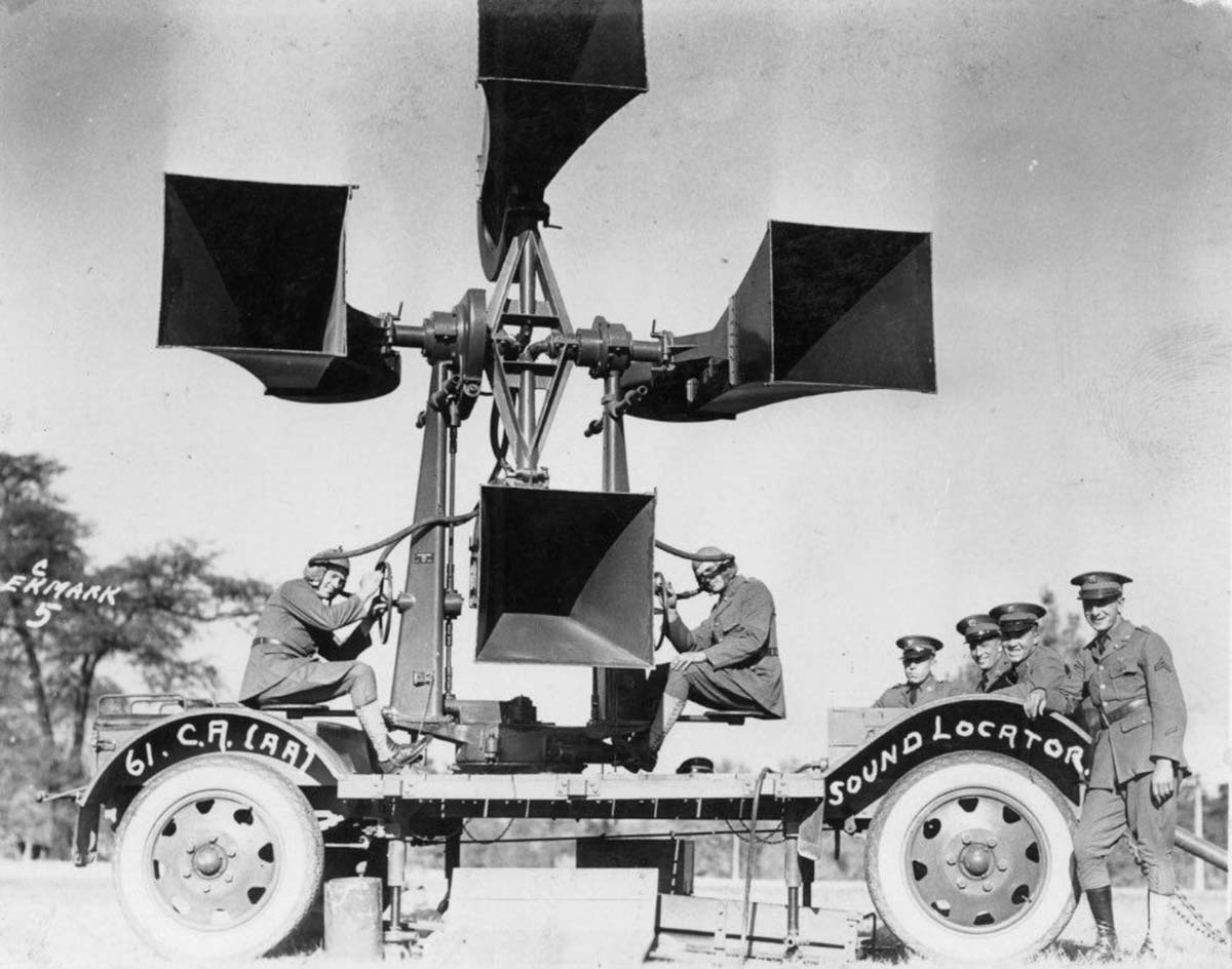 An early radar system in operation at an aerodrome in the south of England. 1930s.