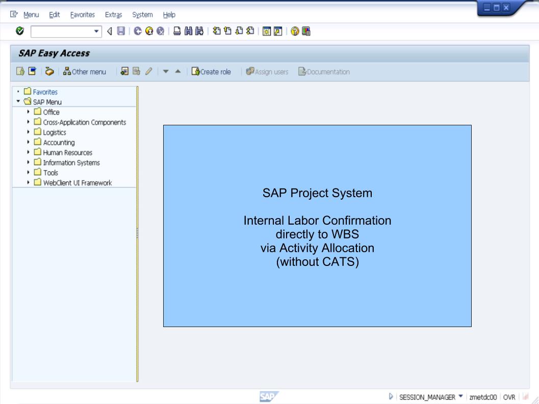 青蛙SAP分享 Froggy's SAP sharing Project System (WBS w/o Network) Direct