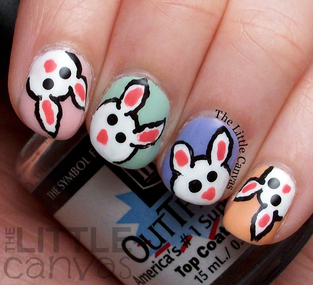 Easter Bunny Nail Art The Little Canvas