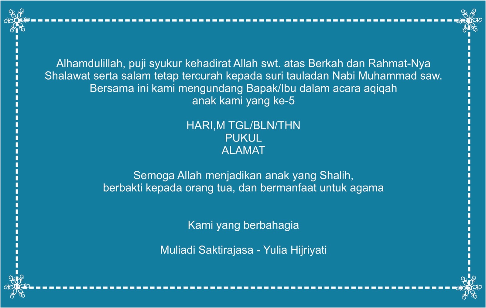 Elegant Blue Desain Undangan BANG ABU MUSIC